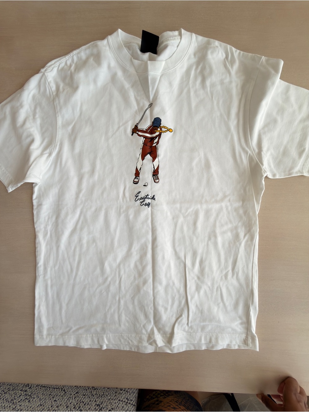 Jordan White Eastside Golf Tee with Center Golfer Graphic - Size XL